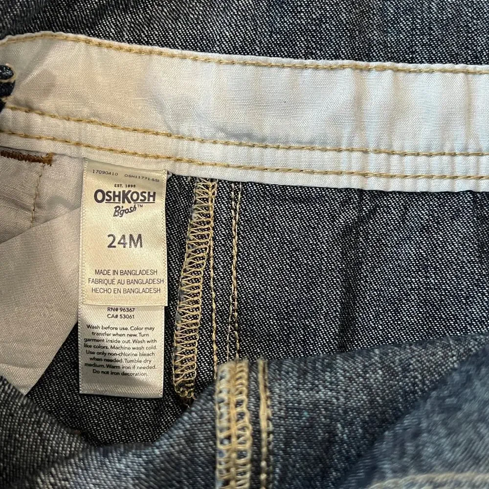 Oshkosh Baby Denim Carpenter Overalls 24Months Dark Wash